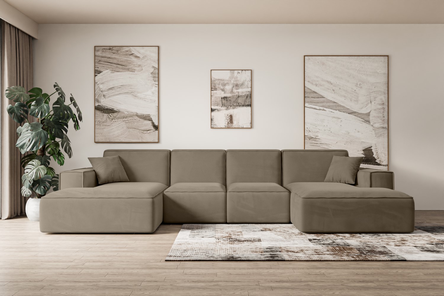 Sofa Praktische Bequeme Funktionsecke Couch U-Form Eckcouch SIERRA-U