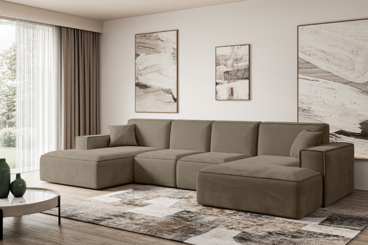 Sofa Praktische Bequeme Funktionsecke Couch U-Form Eckcouch SIERRA-U