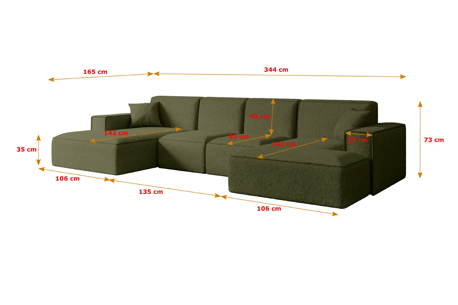 Sofa Praktische Bequeme Funktionsecke Couch U-Form Eckcouch SIERRA-U